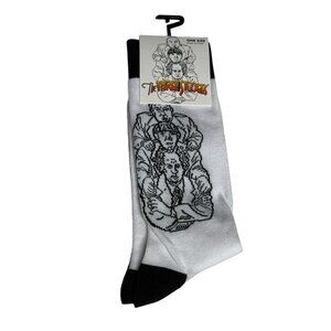 Three Stooges Men’s Crew Socks White Black Graphic One Size